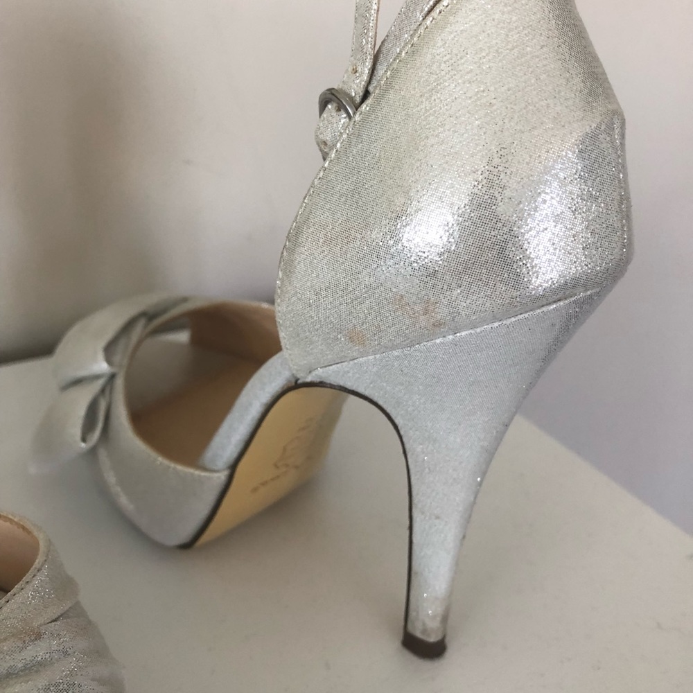Silver Bow Ankle Strap Dress Shoe - Picture 5 of 6